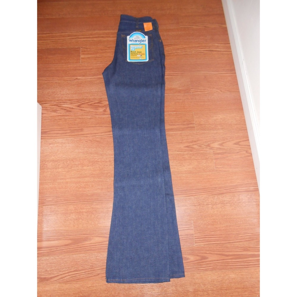 Hippy 60's Vintage Wrangler Regular Fit Boot Unisex Blue Jeans Denim Pants 28x36